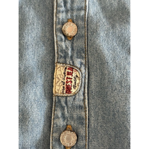 Vintage Request Denim Jacket  Size Extra Large Shirt Quilted‎ Back Button Detail - Picture 7 of 16